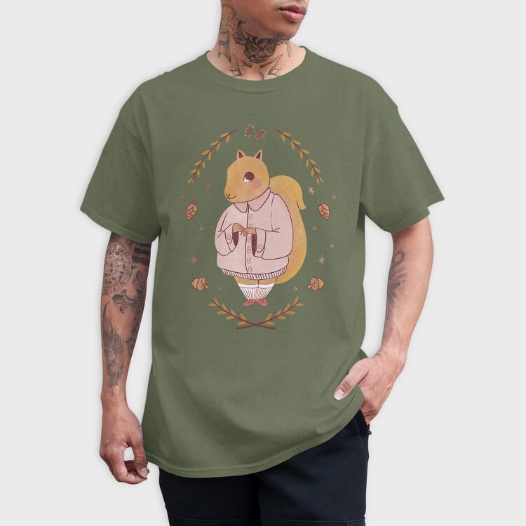 Cute Squirrel Cottagecore, Tricou Barbati (Unisex)