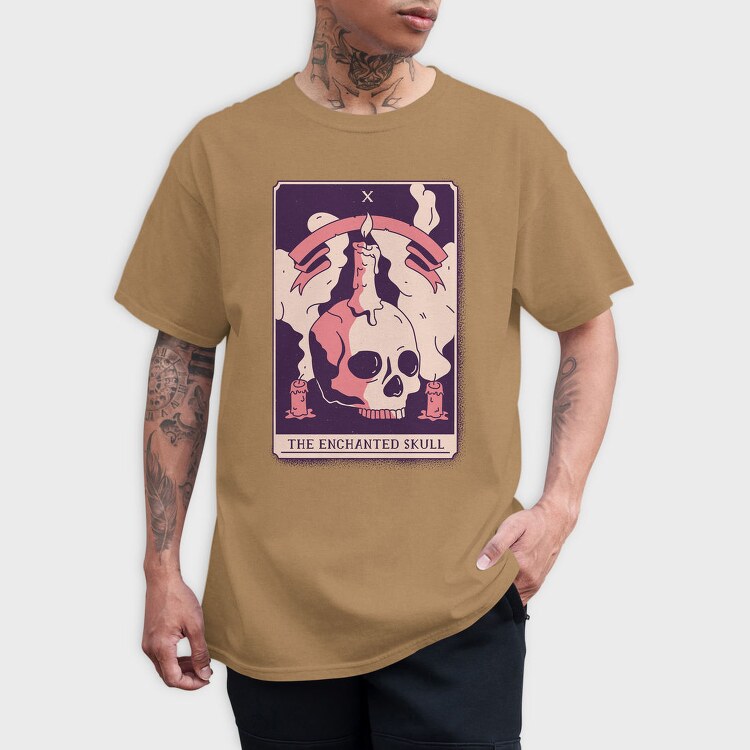 Skull Mystical Tarot Card The Enchanted Skull 10, Tricou Barbati (Unisex)