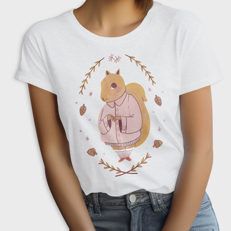 Cute Squirrel Cottagecore, Tricou Femei
