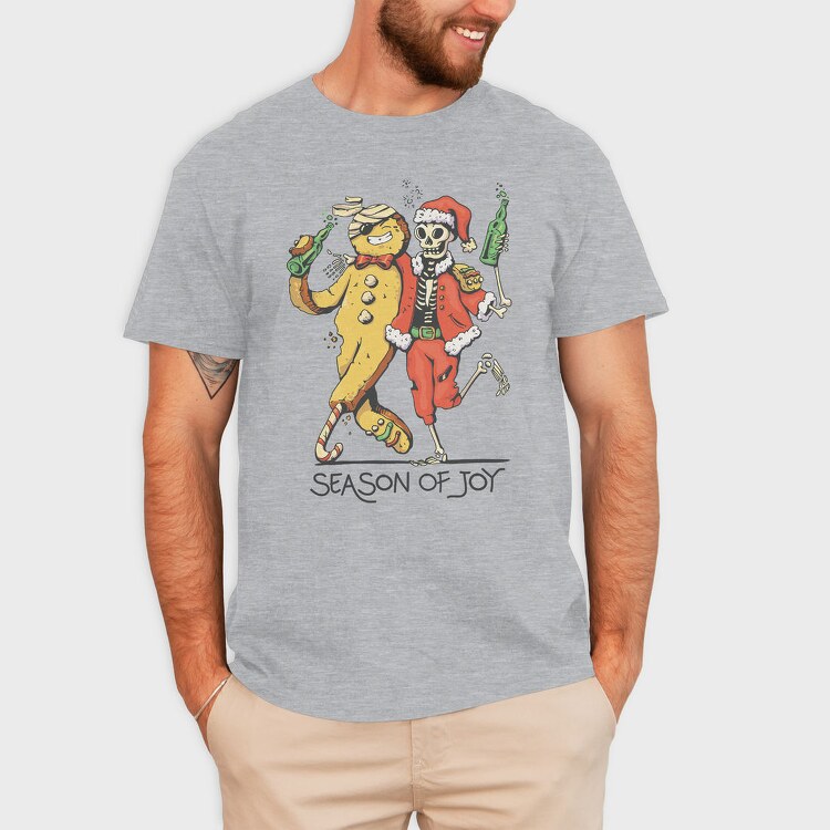 Cool Anti Christmas Skeleton Santa Ginger Cookie, Tricou Barbati (Unisex)