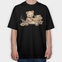 Watercolor Teddy Flower, Tricou Oversize Barbati (Unisex)