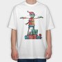 Watercolor Santa Sack, Tricou Oversize Barbati (Unisex)