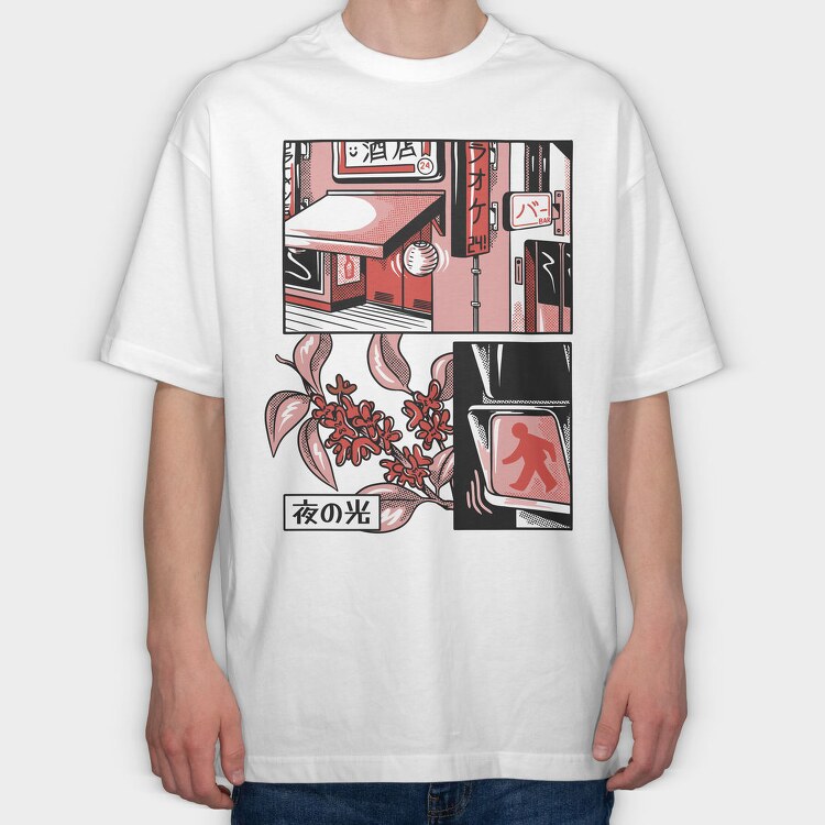 Japanese Comics, Tricou Oversize Barbati (Unisex)