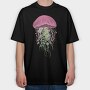 Jellyfish and Flowers, Tricou Oversize Barbati (Unisex)