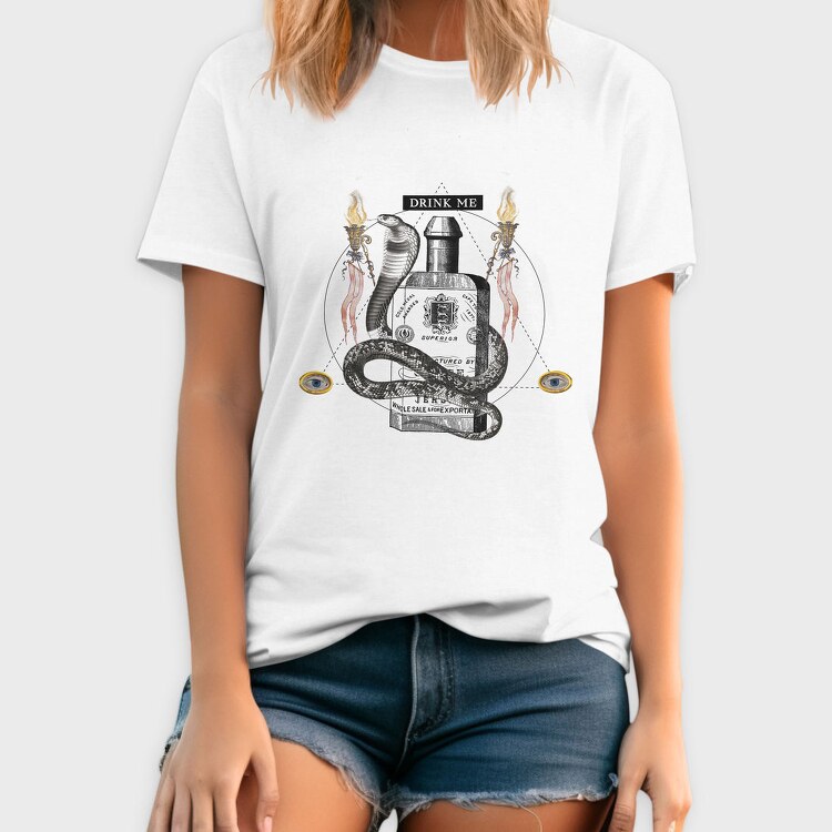 Snake Animal On Poison Bottle Vintage, Tricou Barbati (Unisex)