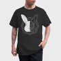 Rabbit Animal Divided Skull Head, Tricou Barbati (Unisex)