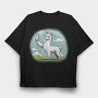 Llama Selfie Request, Tricou Oversize Barbati (Unisex)