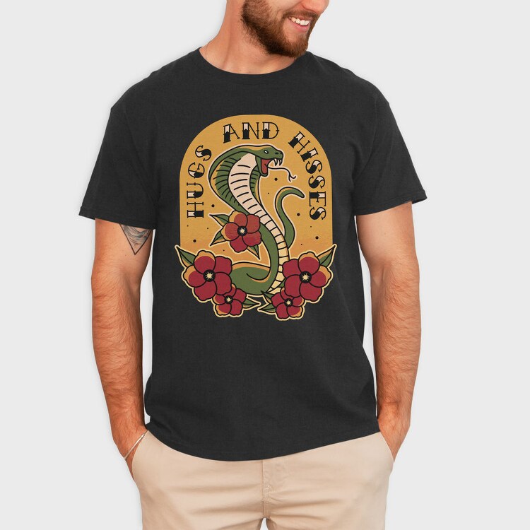 Snake Cobra Tattoo Style, Tricou Barbati (Unisex)