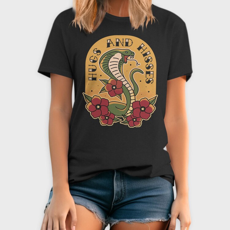 Snake Cobra Tattoo Style, Tricou Barbati (Unisex)