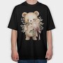 Watercolor Teddy Flowers, Tricou Oversize Barbati (Unisex)