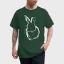 Rabbit White Outline, Tricou Barbati (Unisex)