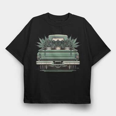 Loaded Truck With Weed Plants, Tricou Oversize Barbati (Unisex)
