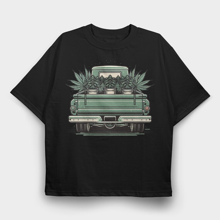 Loaded Truck With Weed Plants, Tricou Oversize Barbati (Unisex)