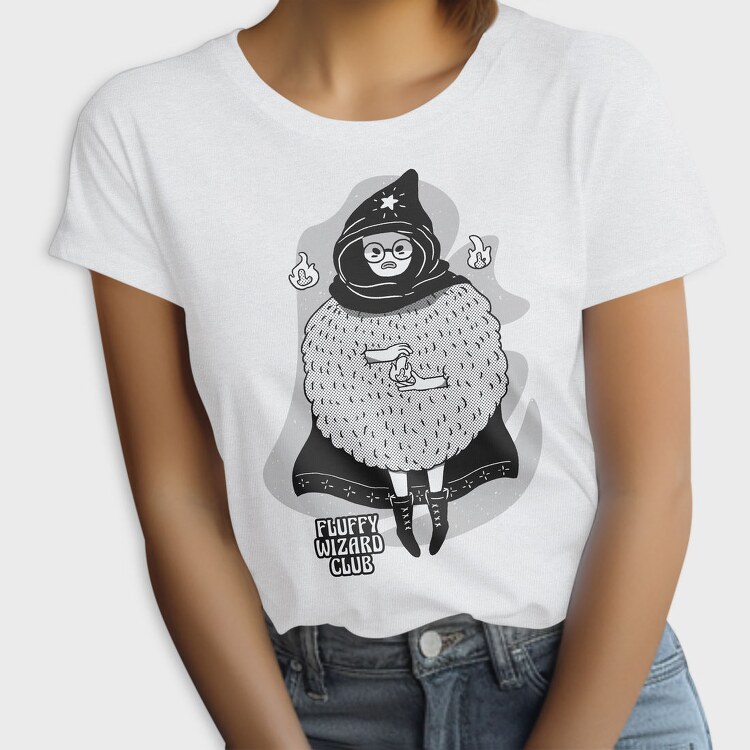 Cartoon Wizard Boy Fantasy Fluffy Club, Tricou Femei