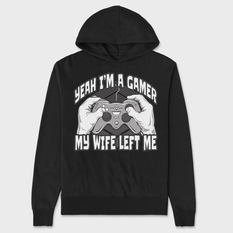 Joystick Wife Left Me, Hanorac Oversize Barbati (Unisex)