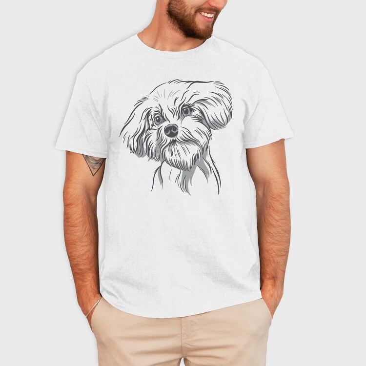 Cool Dog Illustration Doodle, Tricou Barbati (Unisex)