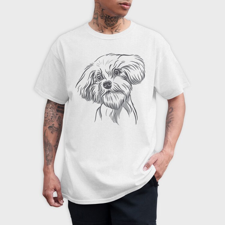 Cool Dog Illustration Doodle, Tricou Barbati (Unisex)