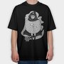 Cartoon Wizard Boy Fantasy Fluffy Club, Tricou Oversize Barbati (Unisex)