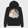 Watercolor Teddy Night, Hanorac Oversize Barbati (Unisex)