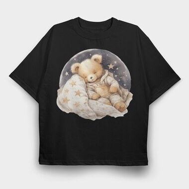 Watercolor Teddy Night, Tricou Oversize Barbati (Unisex)