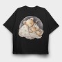 Watercolor Teddy Night, Tricou Oversize Barbati (Unisex)