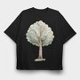 Watercolor Tree Forest, Tricou Oversize Barbati (Unisex)