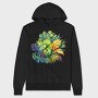 Watercolor Tropical Leaves, Hanorac Oversize Barbati (Unisex)
