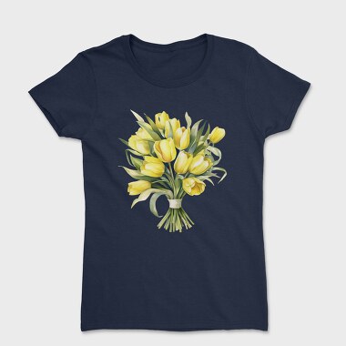 Watercolor Tulip Bouquet, Tricou Femei