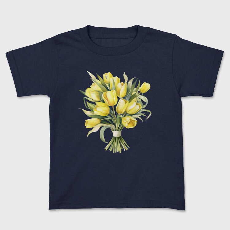 Watercolor Tulip Bouquet, Tricou Copii