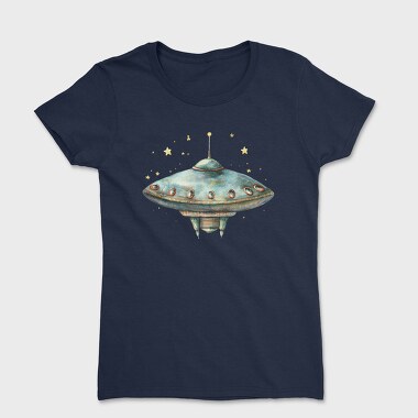 Watercolor Ufo Nursery, Tricou Femei