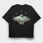 Watercolor Ufo Nursery, Tricou Oversize Barbati (Unisex)