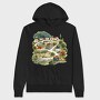 Watercolor Village Houses, Hanorac Oversize Barbati (Unisex)