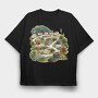 Watercolor Village Houses, Tricou Oversize Barbati (Unisex)