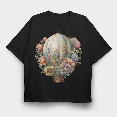 Watercolor Vintage Balloon, Tricou Oversize Barbati (Unisex)