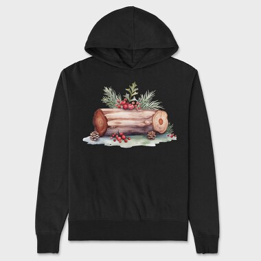 Watercolor Wood Christmas, Hanorac Oversize Barbati (Unisex)
