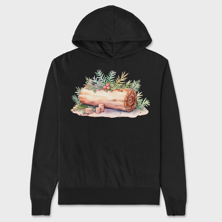 Watercolor Woodland Christmas, Hanorac Oversize Barbati (Unisex)