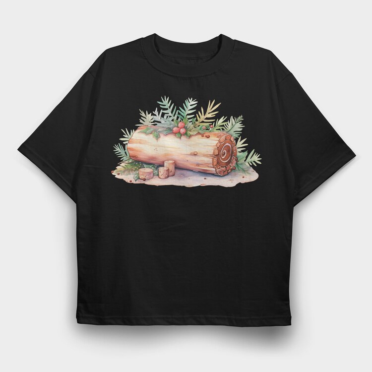 Watercolor Woodland Christmas, Tricou Oversize Barbati (Unisex)