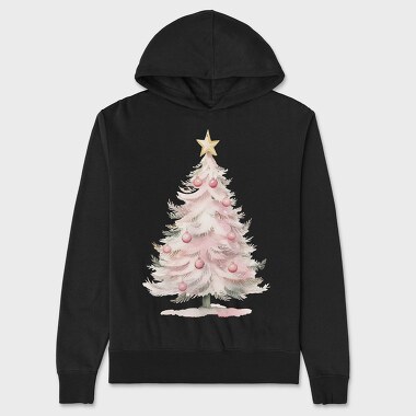 Watercolor Xmas Tree, Hanorac Oversize Barbati (Unisex)