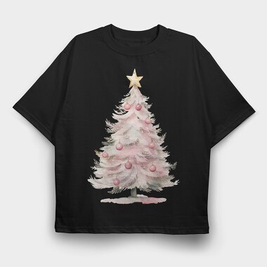 Watercolor Xmas Tree, Tricou Oversize Barbati (Unisex)