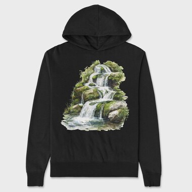 Waterfall Forest Cliff, Hanorac Oversize Barbati (Unisex)