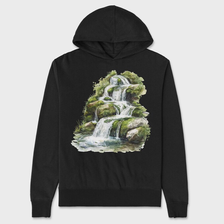 Waterfall Forest Cliff, Hanorac Oversize Barbati (Unisex)