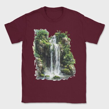 Waterfall Forest Clipart, Tricou Barbati (Unisex)
