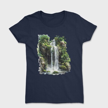 Waterfall Forest Clipart, Tricou Femei