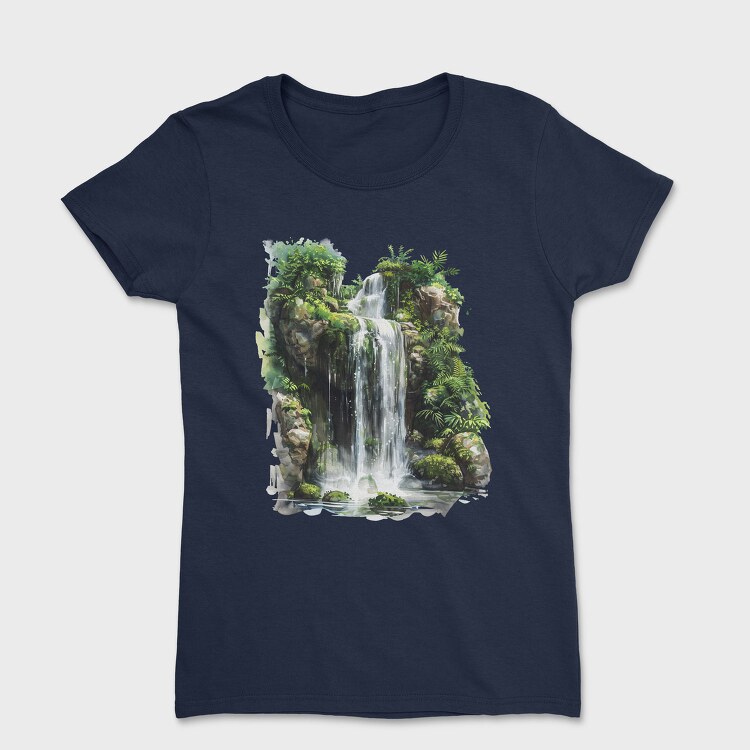 Waterfall Forest Clipart, Tricou Femei
