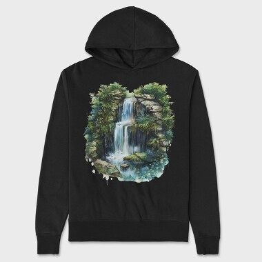 Waterfall Jungle Forest, Hanorac Oversize Barbati (Unisex)