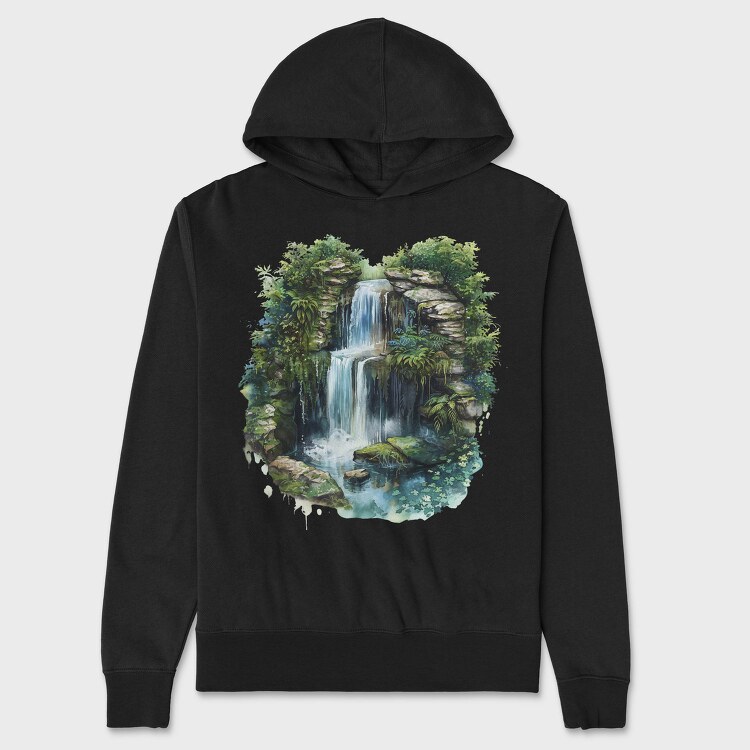 Waterfall Jungle Forest, Hanorac Oversize Barbati (Unisex)