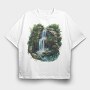 Waterfall Jungle Forest, Tricou Oversize Barbati (Unisex)