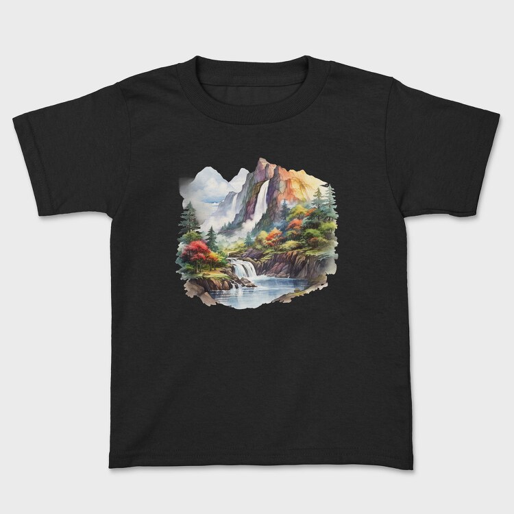 Waterfall Mountain Cliff, Tricou Copii