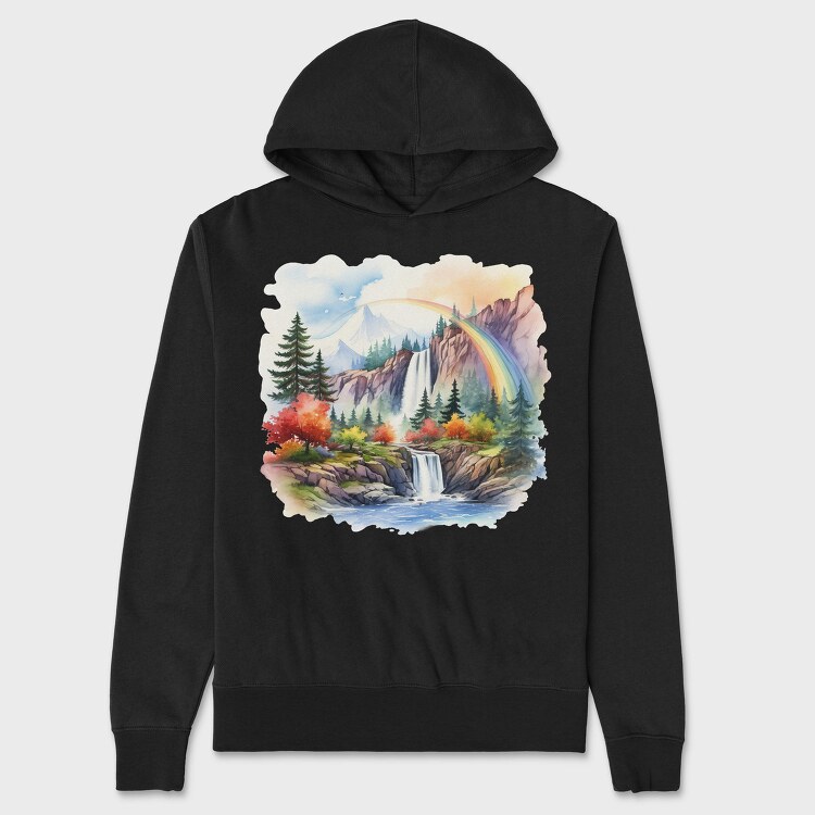 Waterfall Rainbow Mountain, Hanorac Oversize Barbati (Unisex)