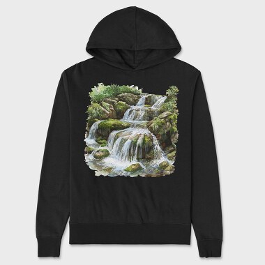 Waterfall Stream Forest, Hanorac Oversize Barbati (Unisex)